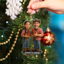 Farm, Gift For Yourself, Gift For Women, Gift For Men, Happy, Christmas - Custom Photo 3D Effect Figure Art Chicken Farmer - Personalized Custom Shaped Acrylic Ornament