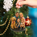 Happy,Christmas,Gift For Couples,Married ,Gift For Grandparents,Parents,Family - Custom Photo 3D Effect Figure Art Happy Family - Personalized Custom Shaped Acrylic Ornament