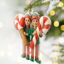 Happy,Christmas,Family,Gift For Kids,Gift For Grandkids,Gift For Grandparents,Parents - Custom Photo 3D Effect Figure Art Kid - Personalized Custom Shaped Acrylic Ornament