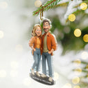 Christmas,Gift For Couples,Gift For Husband,Gift For Girlfriend,Gift For Boyfriend,Gift For Wife,Happy - Custom Photo 3D Effect Figure Art Loving Couple - Personalized Custom Shaped Acrylic Ornament