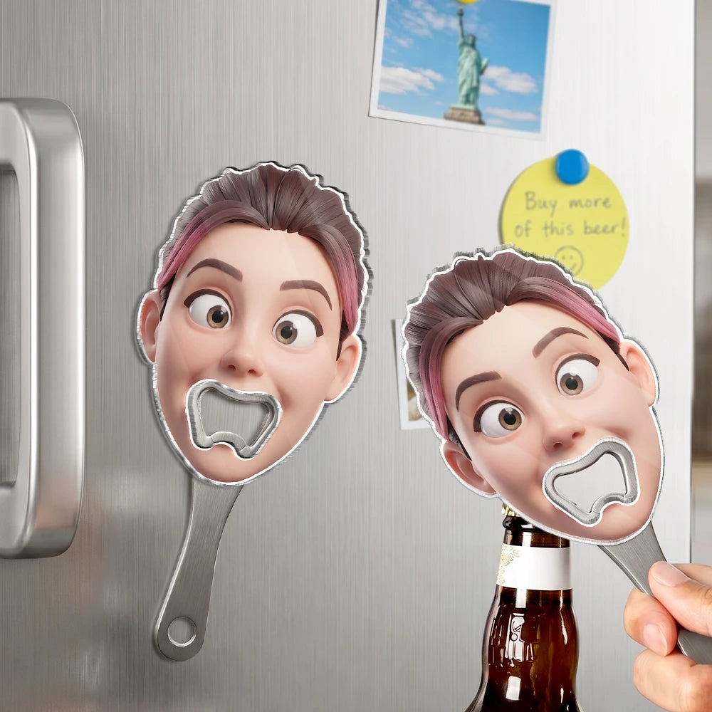 Art Design,Humorous,Gift For Men,Gift For Yourself,Photo - 3D Effect Figure Art Effect - Custom Photo 3D Effect Figure Art Wedding Bachelor Bachelorette Favors - Personalized Custom Shaped Bottle Opener