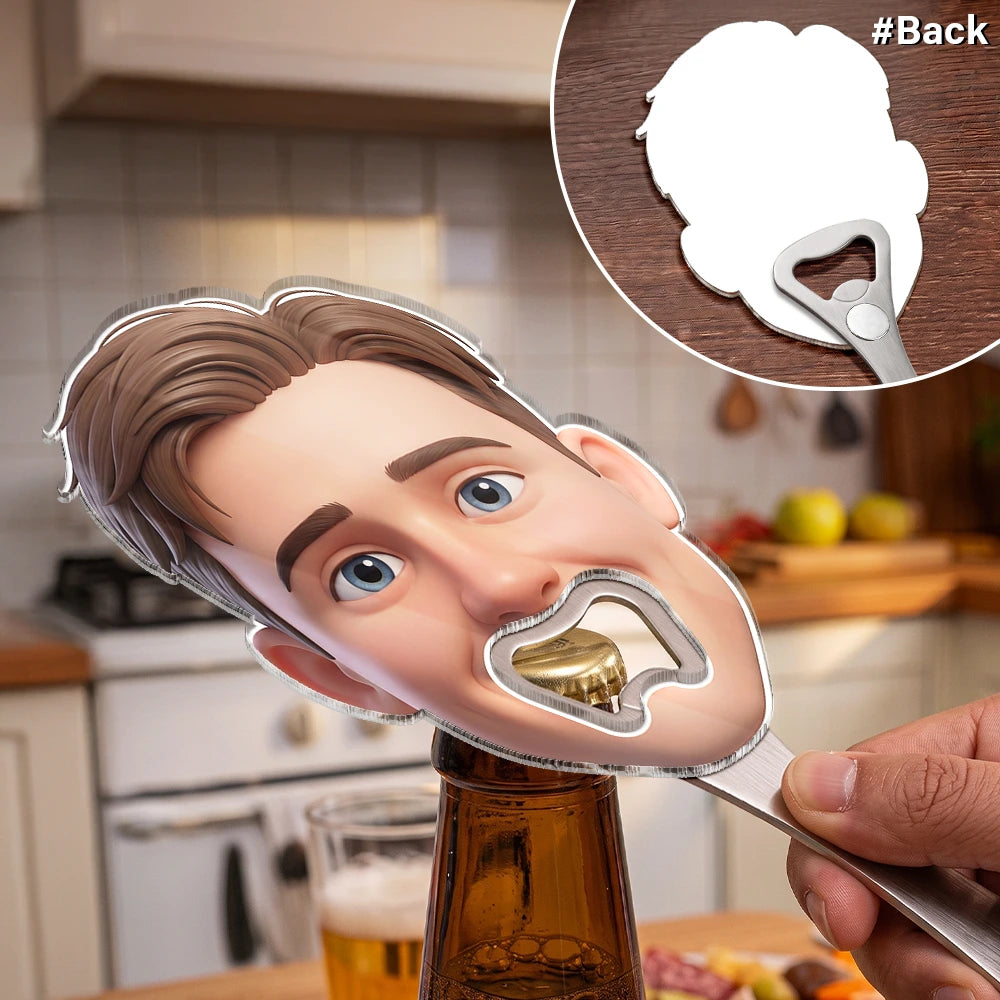Art Design,Humorous,Gift For Men,Gift For Yourself,Photo - 3D Effect Figure Art Effect - Custom Photo 3D Effect Figure Art Wedding Bachelor Bachelorette Favors - Personalized Custom Shaped Bottle Opener