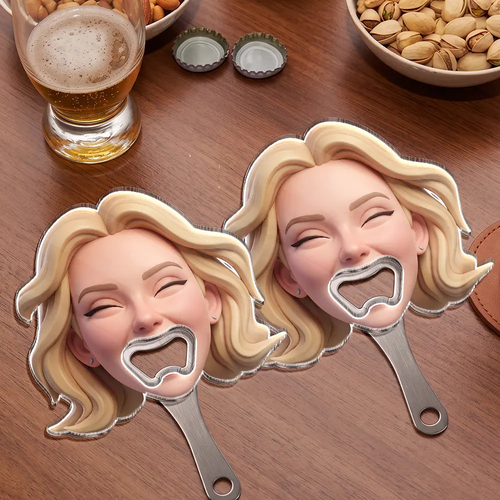 Art Design,Humorous,Gift For Men,Gift For Yourself,Photo - 3D Effect Figure Art Effect - Custom Photo 3D Effect Figure Art Wedding Bachelor Bachelorette Favors - Personalized Custom Shaped Bottle Opener