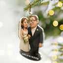 Love,Wedding,Wedding Anniversary,Gift For Couples,Christmas,Married ,Engaged - Custom Photo 3D Effect Figure Art Wedding Couple - Personalized Custom Shaped Acrylic Ornament