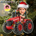 Farm,Christmas,Gift For Kids,Custom Photo - Custom Photo 3D Effect Tractor Farmer - Personalized Custom Shaped Acrylic Ornament