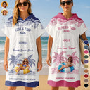 Art Design, Gift For Bestie, Humorous, Beach, Custom Photo, Summer, Photo - Swimming Float 3D Effect - Custom Photo 3D Girls Trip Summer Concept - Personalized Hooded Poncho Towel