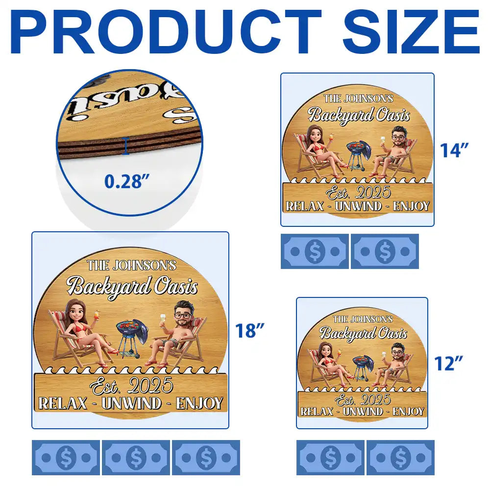 Poolside, Outdoor Decor, Custom Photo, Art Design, Summer, Gift For Couples, Humorous, Photo - Beach Chair 3D Effect - Custom Photo 3D Summer Concept Couple Poolside Paradise Relax Enjoy - Personalized Custom Shaped Wood Sign