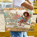 Custom Photo, Beach, Art Design, Summer, Gift For Yourself, Playful, Photo - Beach Chair 3D Effect - Custom Photo 3D Summer Concept Just A Girl Who Loves Beaches - Personalized Beach Bag