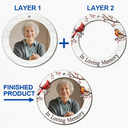 Sad,Memorial,Family,Parents,Gift For Grandparents,Christmas - Custom Photo A Hug Sent From Heaven Memorial - Personalized 2-Layered Wooden Ornament