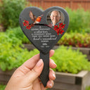 Memorial,Custom Photo,Family,Parents,Gift For Grandparents,Sad - Custom Photo A Loving Thought A Silent Tear Memorial - Personalized Heart Slate Garden Stake