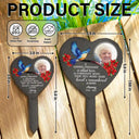 Memorial,Custom Photo,Family,Parents,Gift For Grandparents,Sad - Custom Photo A Loving Thought A Silent Tear Memorial - Personalized Heart Slate Garden Stake