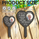 Memorial,Custom Photo,Family,Parents,Gift For Grandparents,Sad - Custom Photo Not A Day Goes By That You Are Not Missed - Personalized Heart Slate Garden Stake