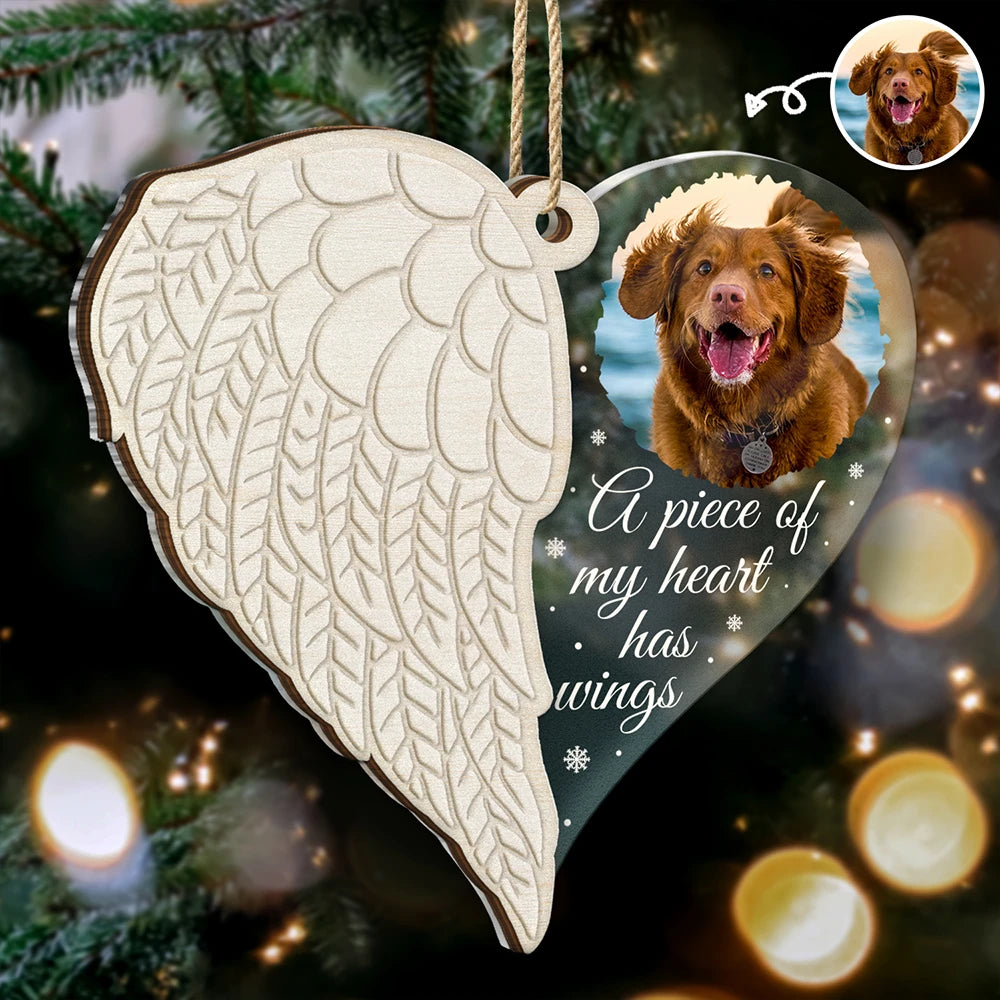 Custom Photo A Piece Of My Heart - Personalized 2-Layered Mix Ornament