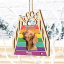 Dog Lovers,Cat Lovers,Pet Lovers,Sad,Memorial - Custom Photo A Piece Of My Heart Is At The Rainbow Bridge - Personalized Custom Shaped Wooden Ornament