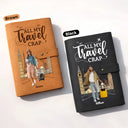 Gift For Yourself,Gift For Women,Gift For Men,Travel,Happy,Custom Photo - Custom Photo All My Travel Crap - Personalized Leather Cable Bag