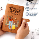 Gift For Yourself,Gift For Women,Gift For Men,Travel,Happy,Custom Photo - Custom Photo All My Travel Crap - Personalized Leather Cable Bag