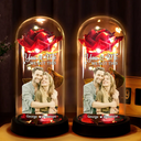 Gift For Husband, Gift For Boyfriend, Love, Gift For Couples, Gift For Wife, Gift For Girlfriend, Custom Photo - Custom Photo All Of Me Loves All Of You - Personalized Everlasting Rose Dome Lamp