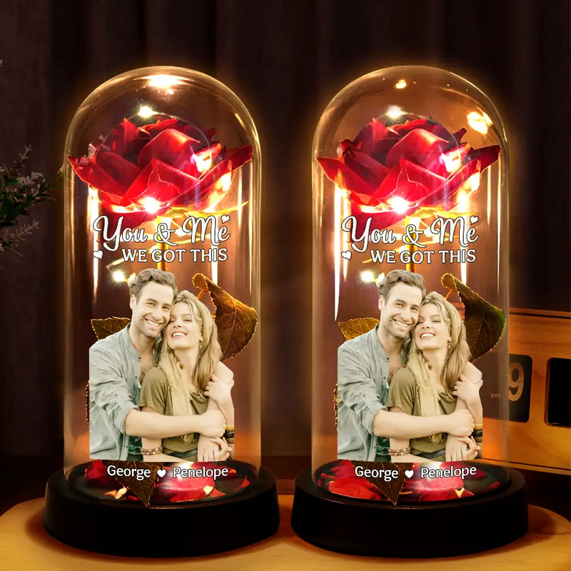 Gift For Husband, Gift For Boyfriend, Love, Gift For Couples, Gift For Wife, Gift For Girlfriend, Custom Photo - Custom Photo All Of Me Loves All Of You - Personalized Everlasting Rose Dome Lamp