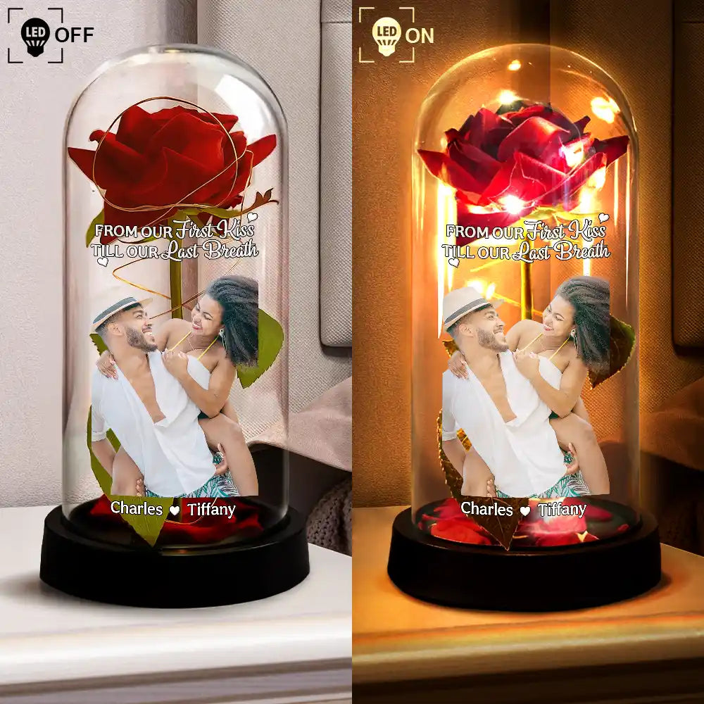 Gift For Husband, Gift For Boyfriend, Love, Gift For Couples, Gift For Wife, Gift For Girlfriend, Custom Photo - Custom Photo All Of Me Loves All Of You - Personalized Everlasting Rose Dome Lamp