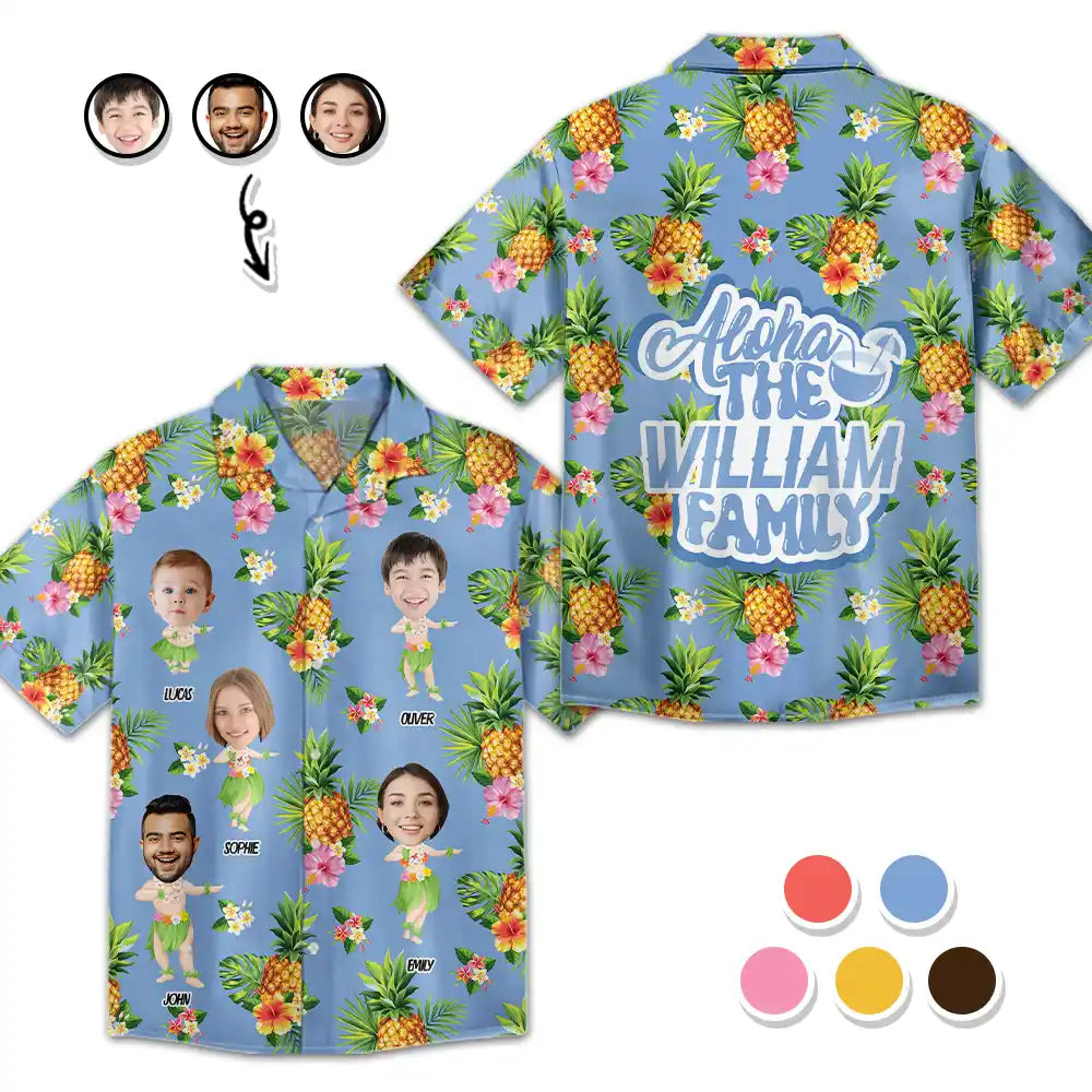 Custom Photo Aloha The Family - Personalized Hawaiian Shirt