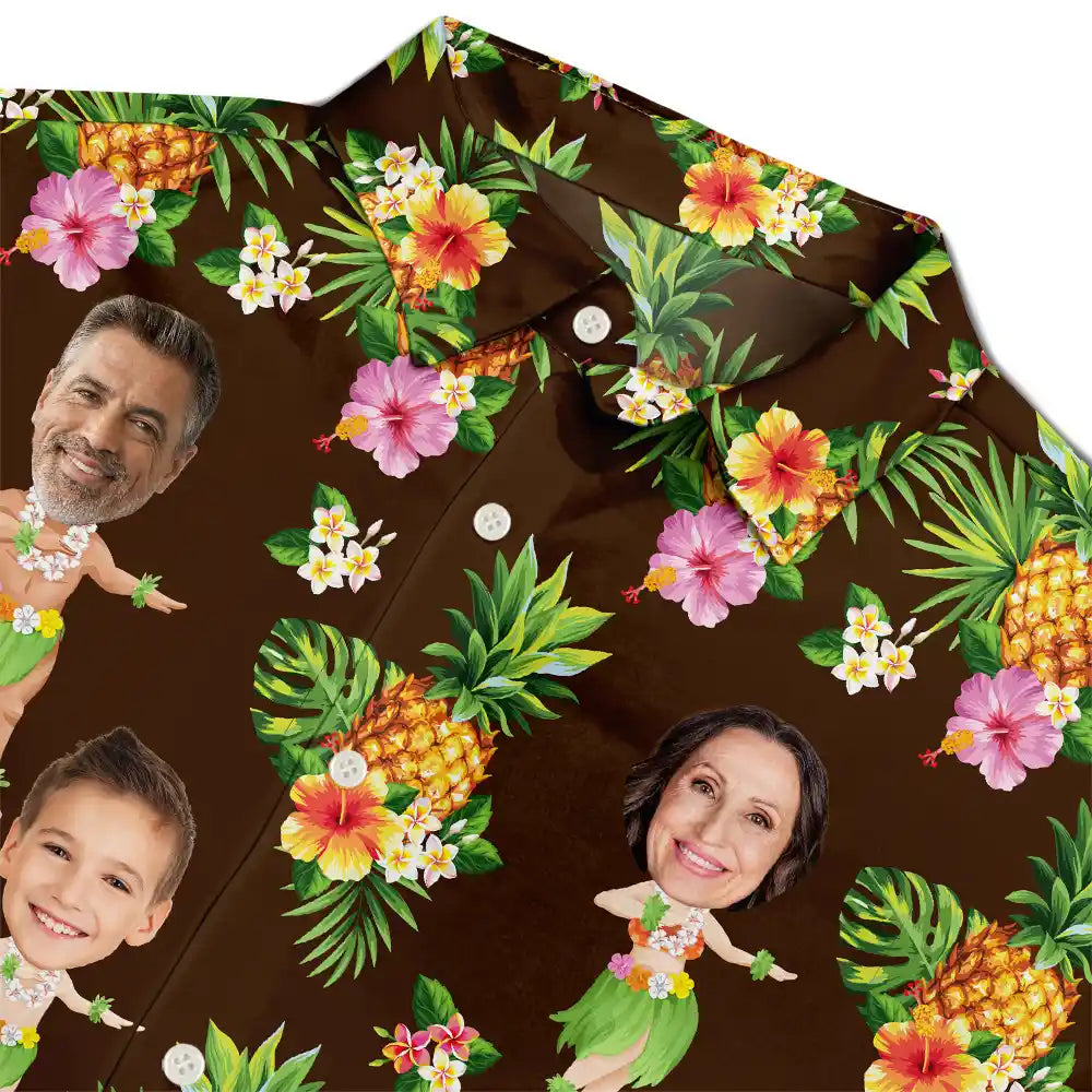Family, Beach, Summer, Happy, Gift For Bestie, Gift For Yourself, Gift For Women, Gift For Men, Gift For Girlfriend, Gift For Boyfriend, Gift For Couples - Custom Photo Aloha The Family - Personalized Hawaiian Shirt