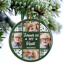Memorial,Family,Parents,Gift For Grandparents,Sad,Christmas - Custom Photo Although You Cannot See Me I'm Always With You - Personalized Circle Ceramic Ornament