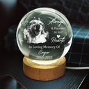 Memorial,Family,Parents,Gift For Grandparents,Sad - Custom Photo Always And Forever In Our Hearts - Personalized Crystal Globe Lamp