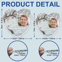 Custom Photo Always And Forever In Our Hearts Memorial - Personalized Heart Shaped Glass Ornament