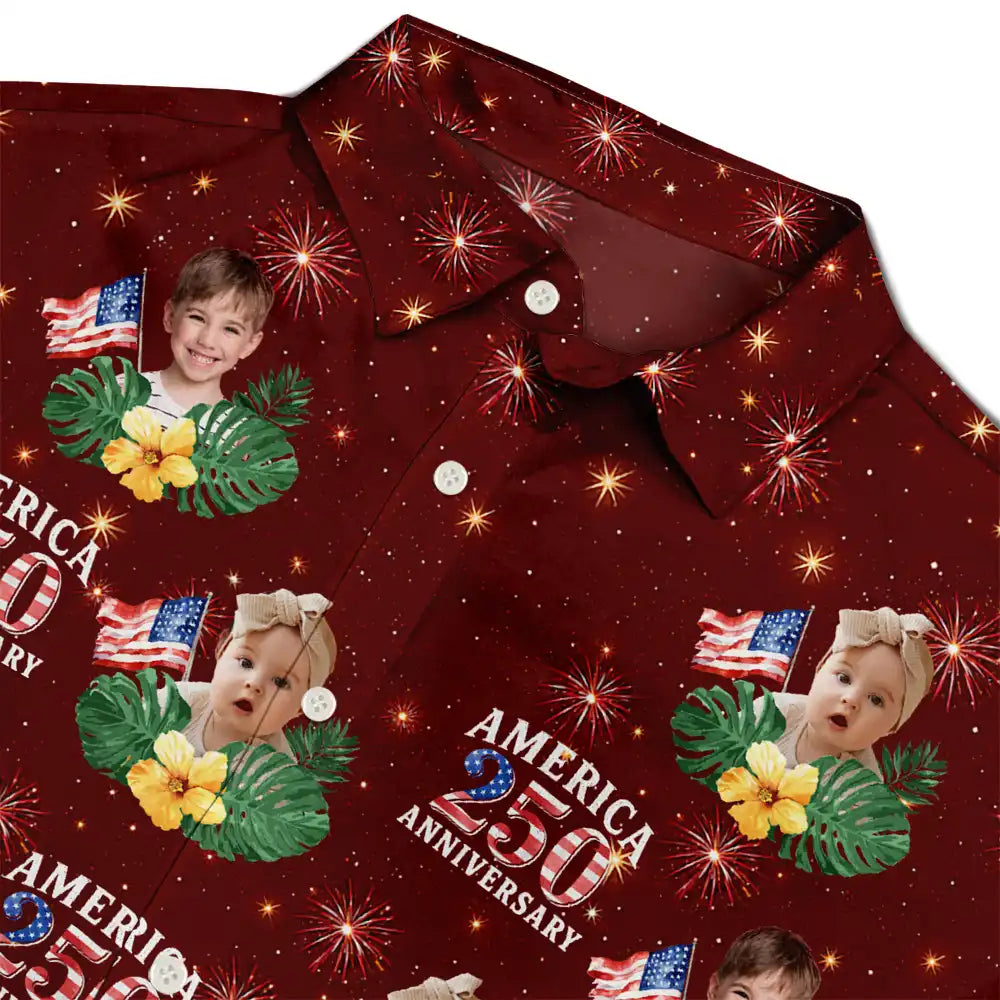 America 250th,Custom Photo,Independence Day,Summer,Pet Lovers,Playful,Remove BG Photo - Custom Photo America 250 Anniversary Dog Cat Pet - Personalized Hawaiian Shirt