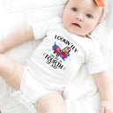 Gift For Kids,Gift For Grandkids,New baby,America 250th,Photo,Playful - Custom Photo America 250 Lookin' Fly Baby - Personalized Baby Onesie
