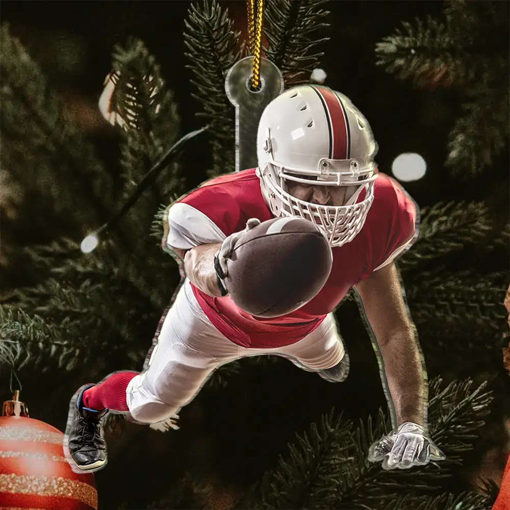 Gift For Yourself,Gift For Women,Gift For Men,Happy,Christmas,Custom Photo,Football - Custom Photo American Football Players - Personalized Acrylic Photo Ornament