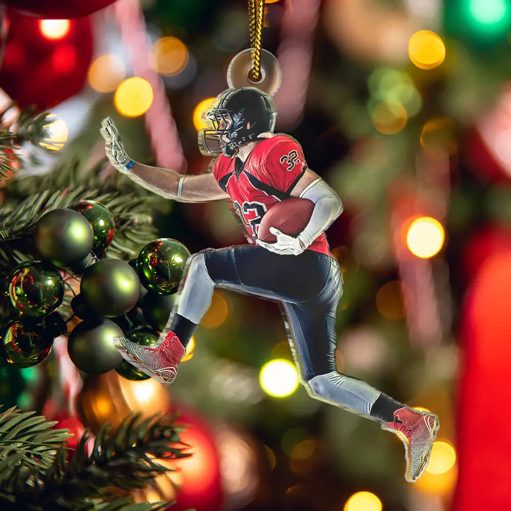 Gift For Yourself,Gift For Women,Gift For Men,Happy,Christmas,Custom Photo,Football - Custom Photo American Football Players - Personalized Acrylic Photo Ornament
