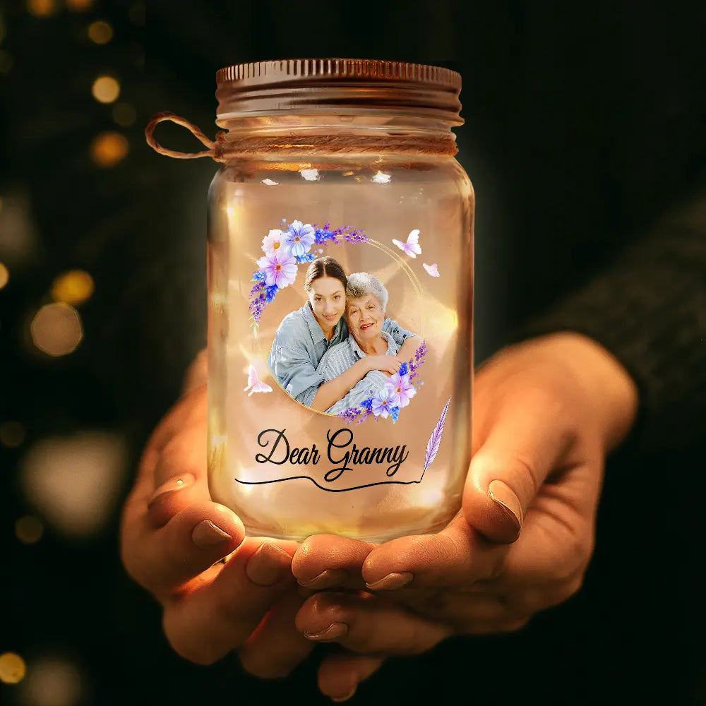 Gift For Women,Gift For Mother,Gift For Grandma,Christmas,Love - Custom Photo An Important Piece of My Life - Personalized Mason Jar Light