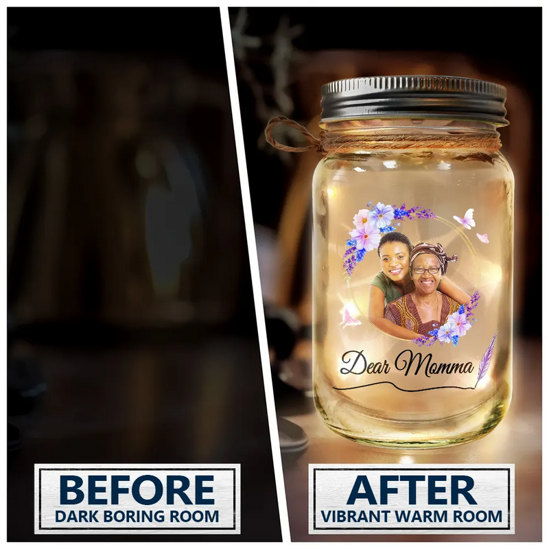Gift For Women,Gift For Mother,Gift For Grandma,Christmas,Love - Custom Photo An Important Piece of My Life - Personalized Mason Jar Light