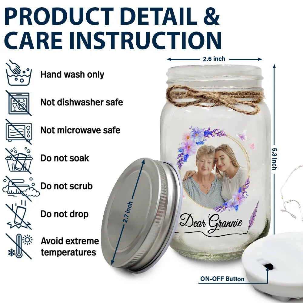 Gift For Women,Gift For Mother,Gift For Grandma,Christmas,Love - Custom Photo An Important Piece of My Life - Personalized Mason Jar Light