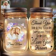 Gift For Women,Gift For Mother,Gift For Grandma,Christmas,Love - Custom Photo An Important Piece of My Life - Personalized Mason Jar Light