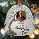Christmas, Memorial, Parents - Custom Photo Angel Wings Were Ready But My Heart Was Not - Personalized Metal Ornament