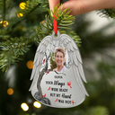 Christmas, Memorial, Parents - Custom Photo Angel Wings Were Ready But My Heart Was Not - Personalized Metal Ornament