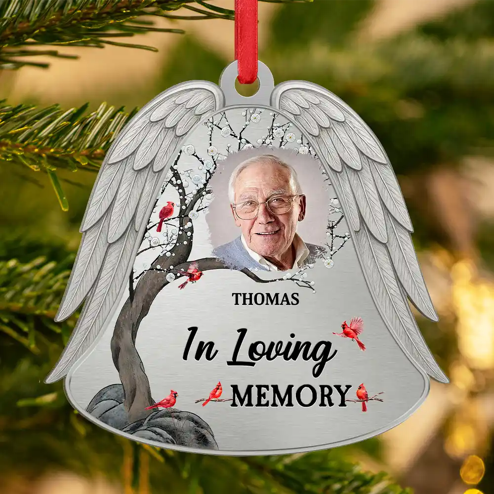 Christmas, Memorial, Parents - Custom Photo Angel Wings Were Ready But My Heart Was Not - Personalized Metal Ornament