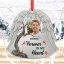 Christmas, Memorial, Parents - Custom Photo Angel Wings Were Ready But My Heart Was Not - Personalized Metal Ornament