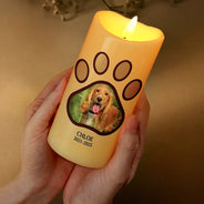Dog Lovers,Dog Mom,Dog Dad,Gift For Women,Gift For Men,Memorial,Sad,Christmas - Custom Photo Angels Don’t Always Have Wings - Personalized Flameless LED Candle