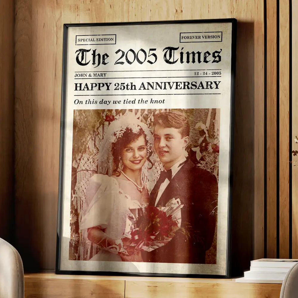 Wedding Anniversary,Gift For Couples,Gift For Husband,Gift For Wife,Happy - Custom Photo Anniversary Poster For Couple - Personalized Poster