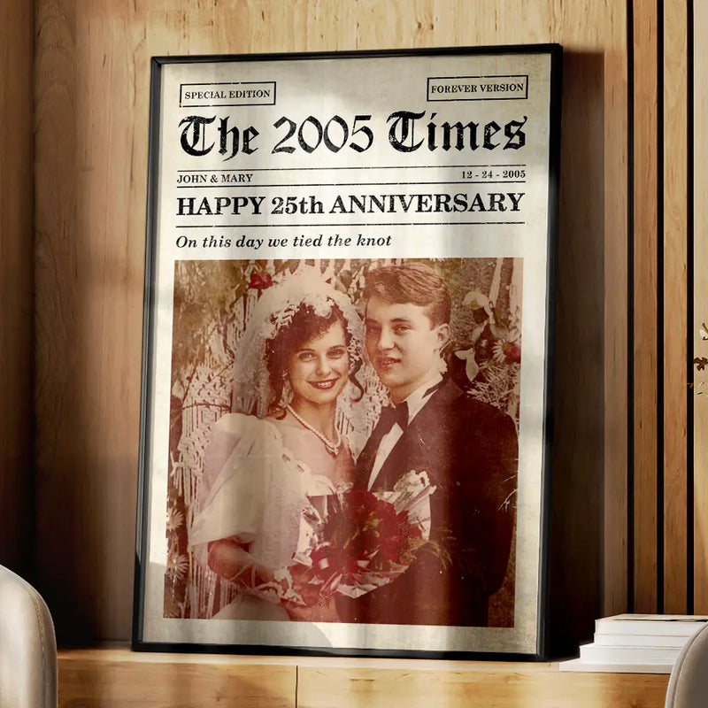 Wedding Anniversary,Gift For Couples,Gift For Husband,Gift For Wife,Happy - Custom Photo Anniversary Poster For Couple - Personalized Poster