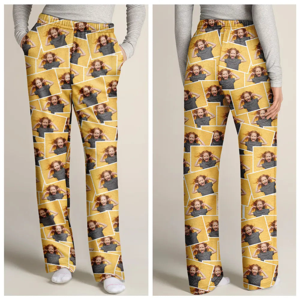 Custom Photo,Family,Gift For Yourself,Happy - Custom Photo B&W Memory Family Best Friend Yourself - Personalized Pajama Pants
