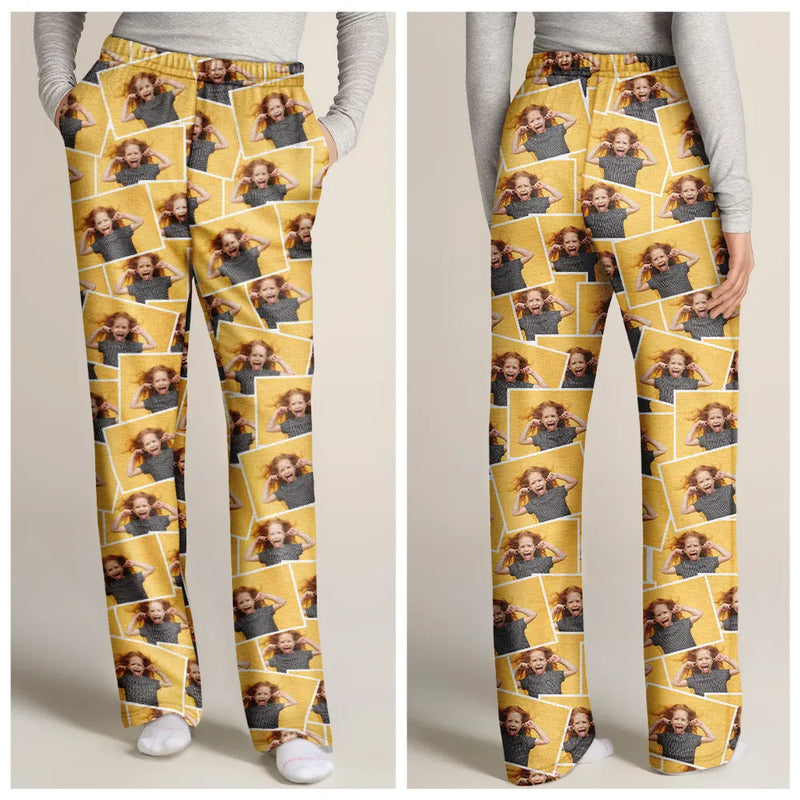 Custom Photo,Family,Gift For Yourself,Happy - Custom Photo B&W Memory Family Best Friend Yourself - Personalized Pajama Pants