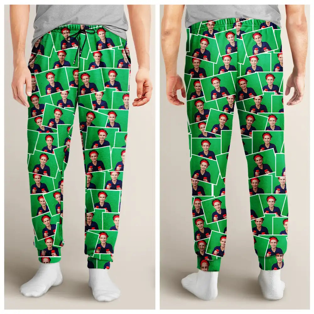 Custom Photo,Family,Gift For Yourself,Happy - Custom Photo B&W Memory Family Best Friend Yourself - Personalized Pajama Pants