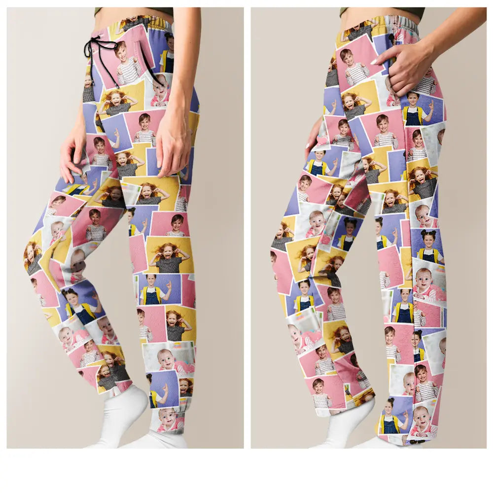 Custom Photo,Family,Gift For Yourself,Happy - Custom Photo B&W Memory Family Best Friend Yourself - Personalized Pajama Pants