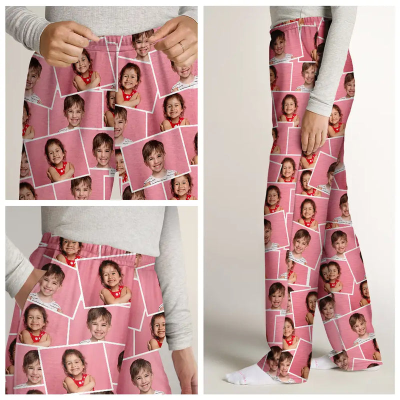 Custom Photo,Family,Gift For Yourself,Happy - Custom Photo B&W Memory Family Best Friend Yourself - Personalized Pajama Pants