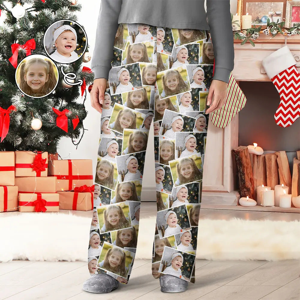 Custom Photo B&W Memory Family Best Friend Yourself - Personalized Pajama Pants