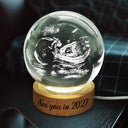 Adorable, First Christmas, New Mom, Christmas, Custom Photo, Gift For Mother, Upload Full Photo - Custom Photo Baby Expecting Ultrasound See You In - Personalized Crystal Globe Lamp